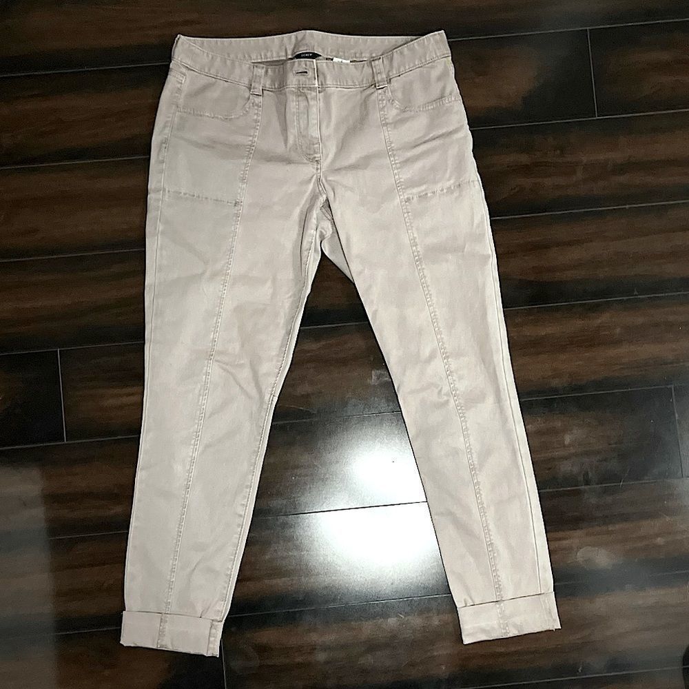 J. Crew City Fit Cargo Tan Burgundy Pants - Size: 8 - RN77388 - Material: Cotton